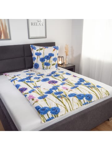Zo!Home Renforcé Bettwäsche - Phine - Kornblumen in blau