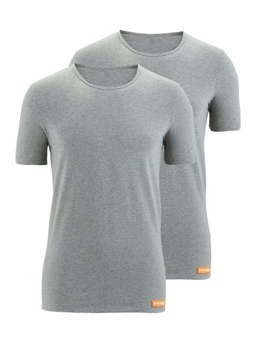 Bruno Banani Unterhemd / Shirt Kurzarm WARM UP in Grau Melange