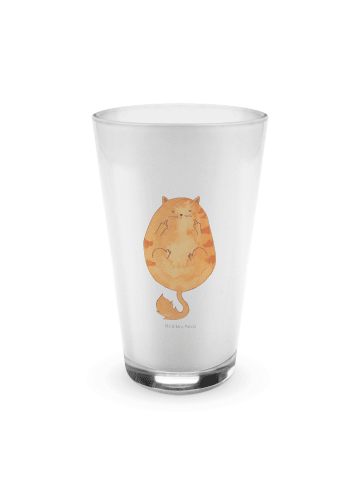 Mr. & Mrs. Panda Latte Macchiato Glas Katze Frühaufsteher ohne S... in Transparent