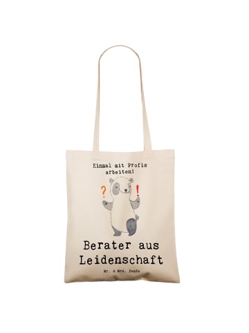 Mr. & Mrs. Panda Shopping Bag Berater Leidenschaft mit Spruch in Creme