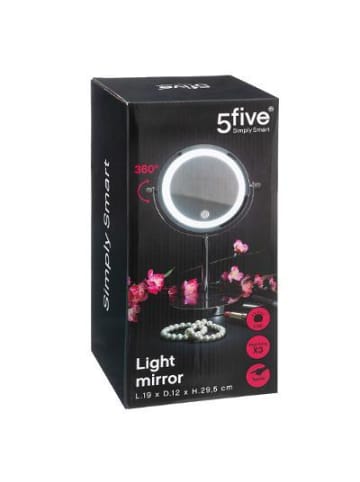5five Simply Smart LED-Kosmetikspiegel, stehend, Metall in Silbern, 12 x 29,5 cm