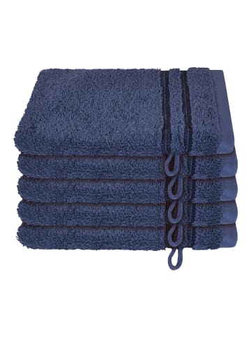 Schiesser Waschhandschuh Milano im 5er Set in Dunkelblau