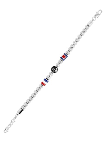 Adeliás Unisex Armband – Kugelarmband aus Edelstahl 18,5 cm in weiß