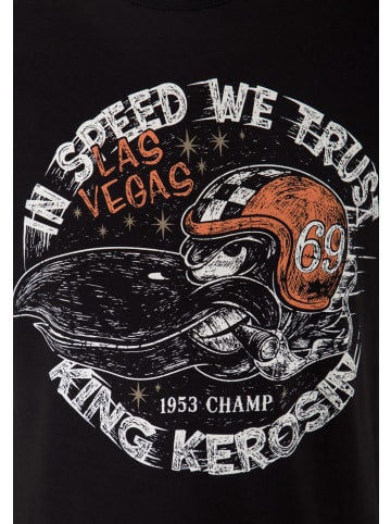 King Kerosin King Kerosin KING KEROSIN T-Shirt mit Front Print In Speed we trust in schwarz
