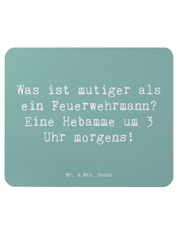 Mr. & Mrs. Panda Mauspad Spruch Mutige Hebamme mit Spruch in Meeresbrise