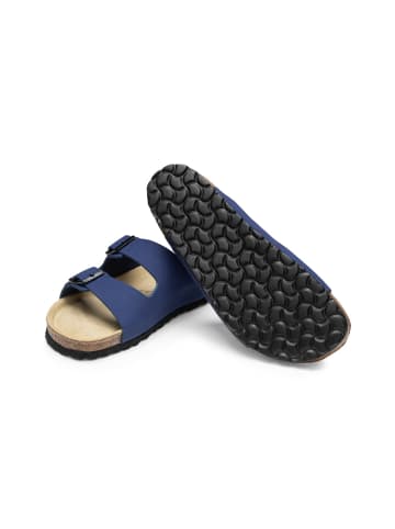 VITAFORM Nubukleder Pantoletten in royalblau