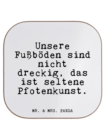 Mr. & Mrs. Panda Untersetzer für Gläser Unsere Fußböden sind nic... in Weiß