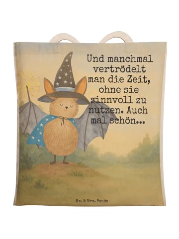 Mr. & Mrs. Panda Tasche Fledermaus Zauberer Design mit Spruch in Weiß