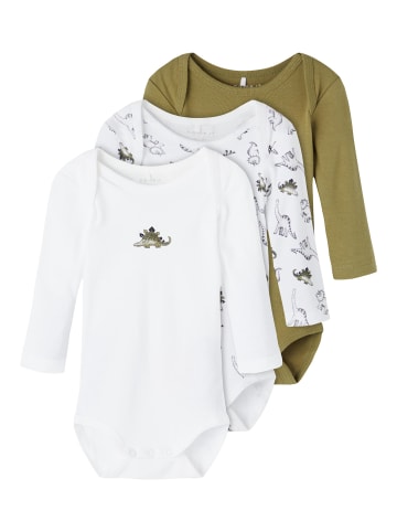 name it Baby Body langarm 3er Pack in loden green