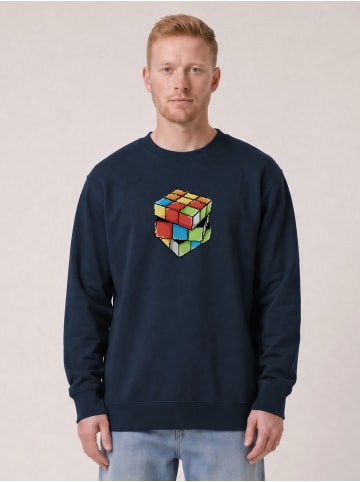wat? Apparel Sweatshirt Pixel Zauberwürfel in Dunkelblau
