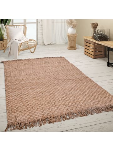 KADIMA DESIGN Teppich Kurzflor Korbbindung wendbar Wohnzimmer in Natur