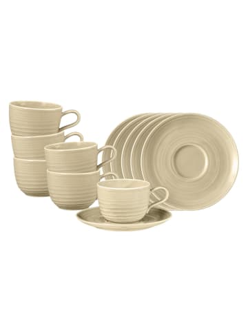Seltmann Weiden 6er Set Kaffeetassen mit Untertassen Terra 260 ml in Sandbeige