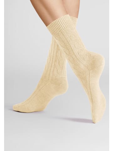 Hudson Socken Winter Plait weich in Biber-mel.
