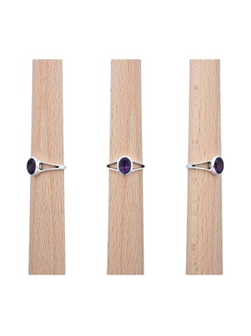 mantraroma 925er Silber - Ringe mit Amethyst facettiert