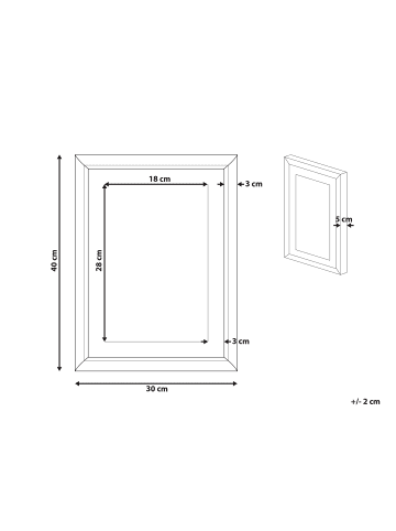 Beliani Wandbild mit Rahmen AGENA in Blau/Rosa/Grün - (W) 30 x (H) 40 x (L) 5 cm