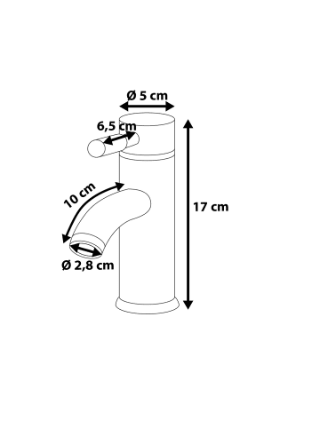 Beliani Wasserhähne RUSUMO in Silber - (W) 5 x (H) 17 x (L) 5 cm