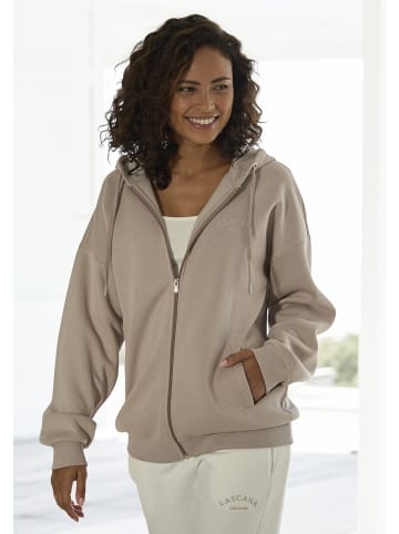 LASCANA Kapuzensweatjacke in taupe