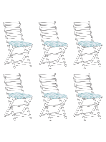Beliani 6er-Set Auflagen TOLVE in Blau/Weiß