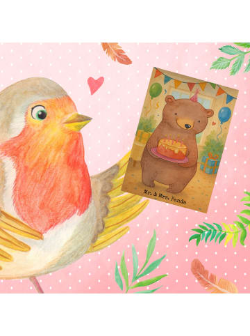 Mr. & Mrs. Panda Beileidskarte Geburtstag Bär Torte Design ohne ... in Weiß