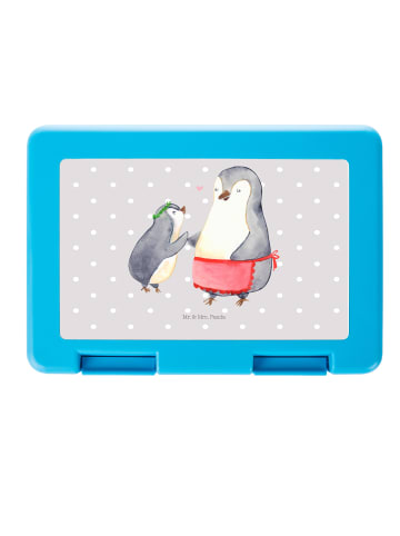 Mr. & Mrs. Panda Brotdose Pinguin mit Kind ohne Spruch in Grau Pastell