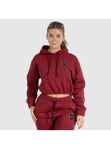 SMILODOX Crop Hoodie Rylanda in Bordeaux