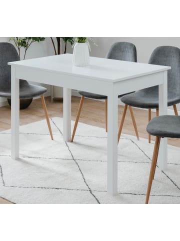 Furn.Design Esstisch weiß 110 x 67 cm, Küchentisch in modernem Design