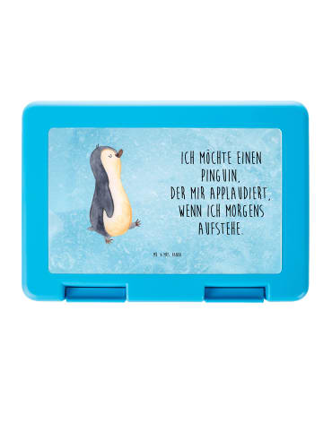 Mr. & Mrs. Panda Bento Box Pinguin mHerzieren mit Spruch in Eisblau