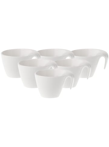 Villeroy & Boch 6er Set Kaffeetassen Flow in 200 ml in weiß