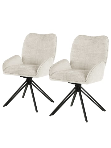 home24 Drehbarer Polsterstuhl STANCELL 2er-Set in Beige