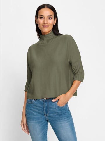 Heine Stehkragenpullover in khaki