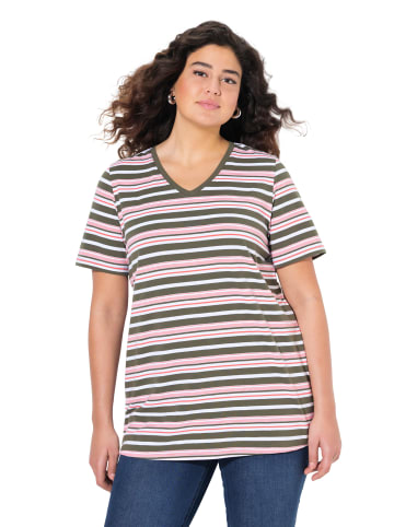 Ulla Popken Shirt in olivgrau