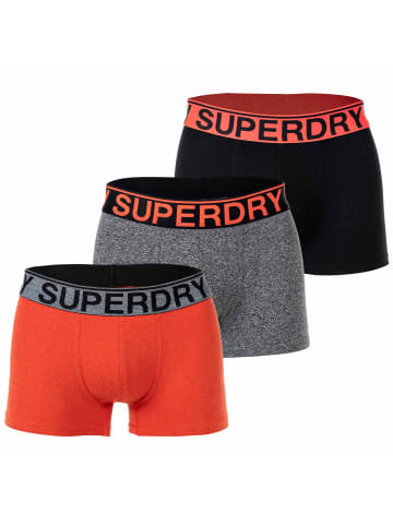 Superdry Boxershort 3er Pack in Schwarz/Grau/Orange