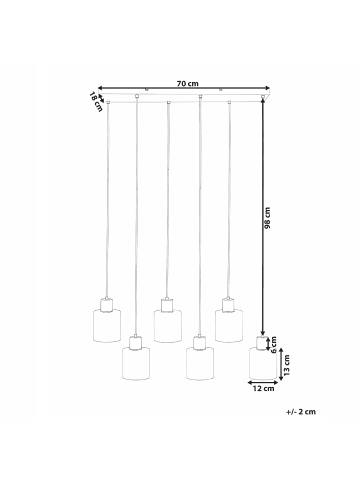 Beliani Pendelleuchten KITARE in Beige/Schwarz - (W) 77 x (H) 120 x (L) 25 cm