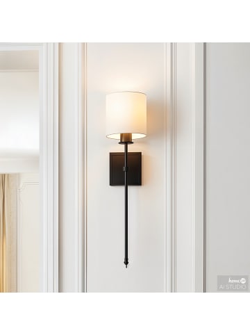 home24 Wandleuchte ESTE mit Akku-Leuchtmittel in Weiß / Schwarz