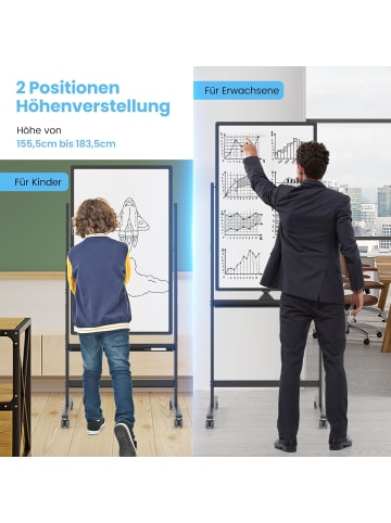 COSTWAY Whiteboard 60 x 100 cm in Schwarz