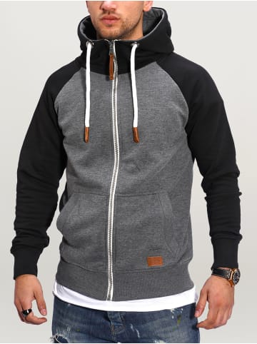 behype Sweatjacke RAGLAN in dunkelgrau