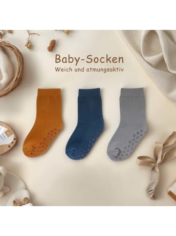 Yalion 9er-Set Yalion Antirutschsocken Halbplüsch, Bunt, weich & atmungsaktiv