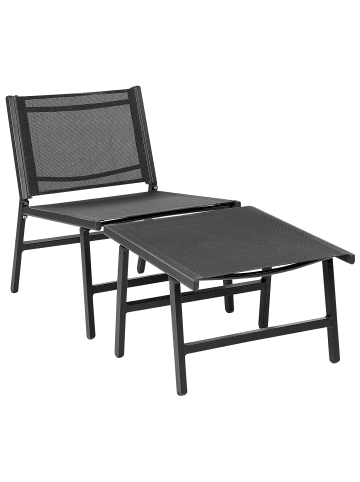 Beliani 2-tlg Hocker MARCEDDI in Schwarz