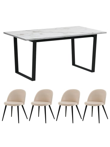 ebuy24 Essgruppe Tilst (5-teilig) Beige 160 x 90 cm