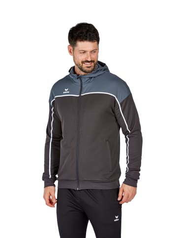 erima Change By Erima Trainingsjacke mit Kapuze in black grey/slate grey/weiß