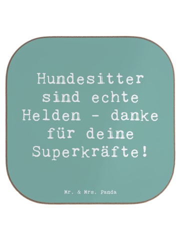 Mr. & Mrs. Panda Glasuntersetzer Spruch Hundesitter Helden mit S... in Meeresbrise