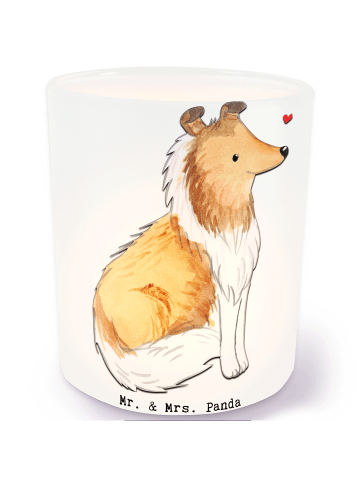 Mr. & Mrs. Panda Kerzenhalter Langhaar Collie Moment ohne Spruch in Transparent