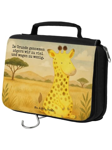 Mr. & Mrs. Panda Kosmetiktasche Giraffe Zufrieden Design mit Spruch in Weiß