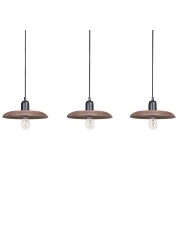 Beliani Pendelleuchten MANJEERA in Dunkler Holzfarbton - (W) 92 x (H) 107 x (L) 17 cm