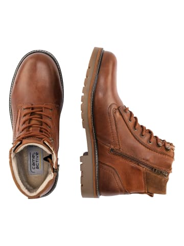 Camel Active Schnürboot aus echtem Leder in Cognac