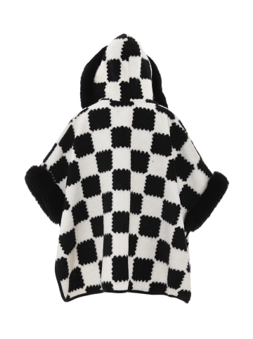 Usha Women Poncho in Schwarz Wollweiss