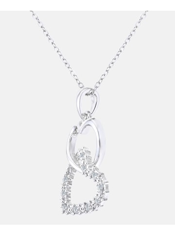 Diamant L'éternel Halskette mit Anhänger aus 375 Weißgold mit Diamant Herz-Design
