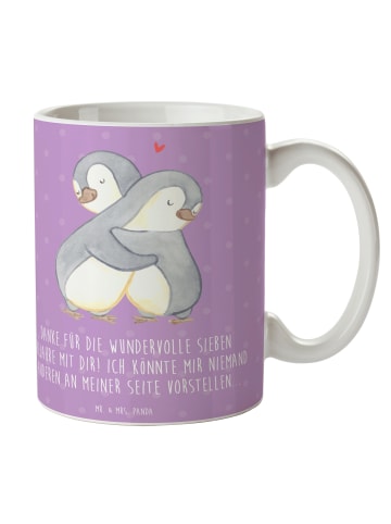 Mr. & Mrs. Panda Geschenktasse 7. Hochzeitstag Kupferhochzeit mi... in Lavendeltraum