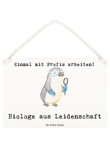 Mr. & Mrs. Panda holzbild Biologe Leidenschaft mit Spruch in Weiß