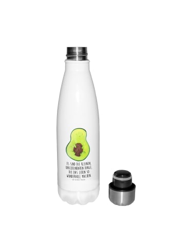 Mr. & Mrs. Panda Trinkflasche Avocado Kern mit Spruch in Weiß